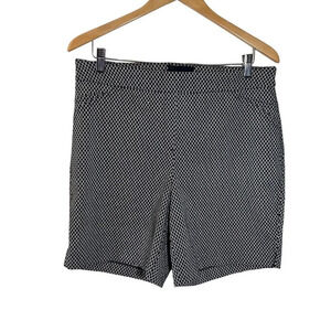 Cynthia Rowley Black and White Shorts Plus Size 16W Stretch Geometric Diamond